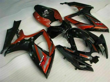 Kit Carenagem Moto GSXR 600 / 750 K6 2006-2007 - Preto Vermelho