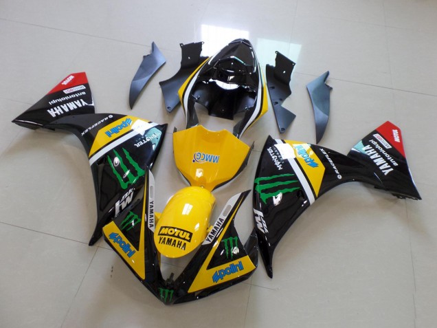 Kit Carenagem Moto R1 2012-2014 - Amarelo Preto Monster Kit Carenagem Moto R1 2012-2014 - Amarelo Preto Monster