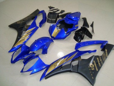 Kit Carenagem Moto R6 2006-2007 - Preto Azul & Ouro Adesivo