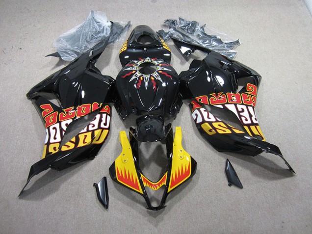Kit Completo Carenagem Moto CBR 600RR 2009-2012 - Preto Amarelo