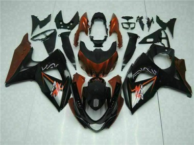 Kit Completo Carenagem Moto GSXR 1000 K9 2009-2016 - Castanho Preto