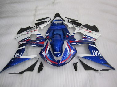 Kit Completo Carenagem Moto R6 2003-2005 - Azul Branco Motul Fiat