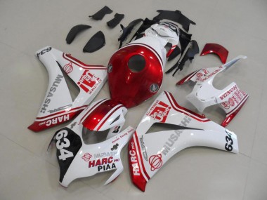 Kits Carenagem Moto CBR 1000RR 2008-2011 - Branco Vermelho HARC Pro PIAA 634