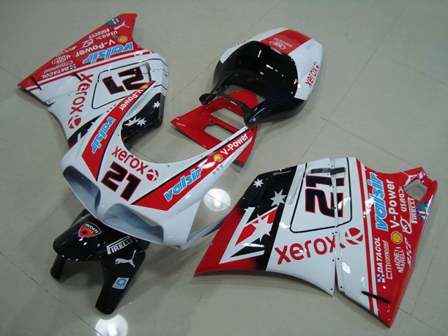 Kits Carenagem Moto Ducati 748 916 996 996S 1993-2005 - Vermelho Branco Xerox 21 Kits Carenagem Moto Ducati 748 916 996 996S 1993-2005 - Vermelho Branco Xerox 21
