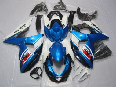 Kits Carenagem Moto GSXR 1000 K9 2009-2016 - Azul Branco