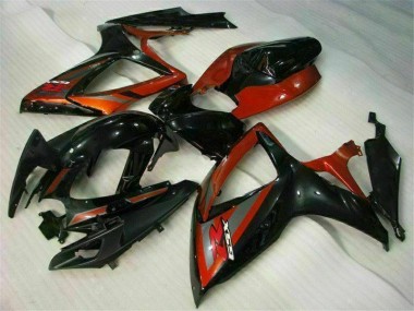Kits Carenagem Moto GSXR 600 / 750 K6 2006-2007 - Preto Vermelho