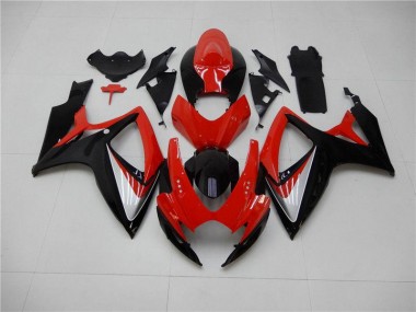 Kits Carenagem Moto GSXR 600 / 750 K6 2006-2007 - Vermelho Preto