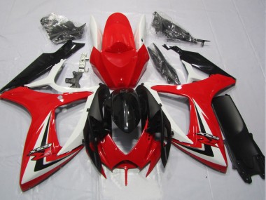 Kits Carenagem Moto GSXR 600 K6 2006-2007 - Preto Vermelho