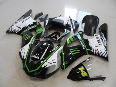 Kits Carenagem Moto R1 2000-2001 - Preto Branco Verde Monster