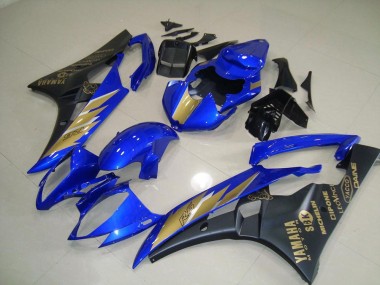 Kits Carenagem Moto R6 2006-2007 - Preto Azul & Ouro Adesivo