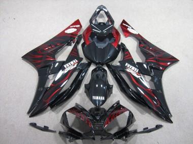 Kits Carenagem Moto R6 2006-2007 - Preto Vermelho Chama