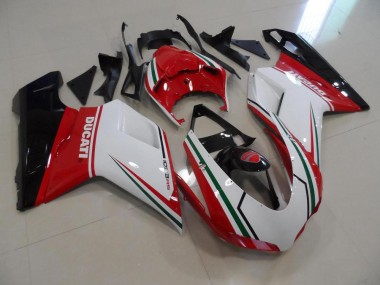 Kits Completo Carenagem Moto Ducati 848 1098 1198 2007-2014 - Vermelho Branco