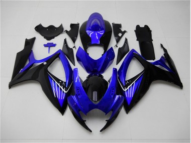 Kits Completo Carenagem Moto GSXR 600 / 750 K6 2006-2007 - Azul Preto