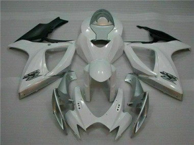 Moto Plástico GSXR 600 / 750 K6 2006-2007 - Branco Prata
