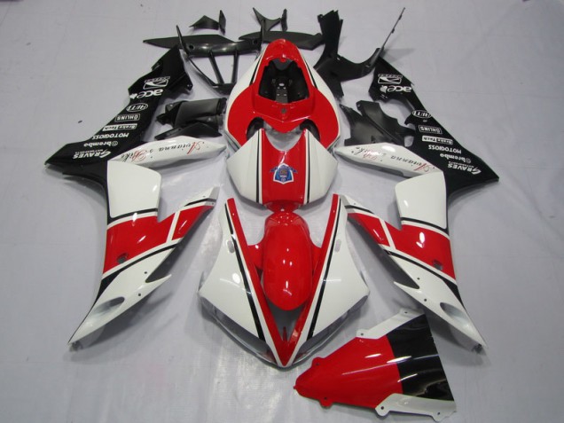 Moto Plástico R1 2004-2006 - Vermelho Branco Preto Moto Plástico R1 2004-2006 - Vermelho Branco Preto