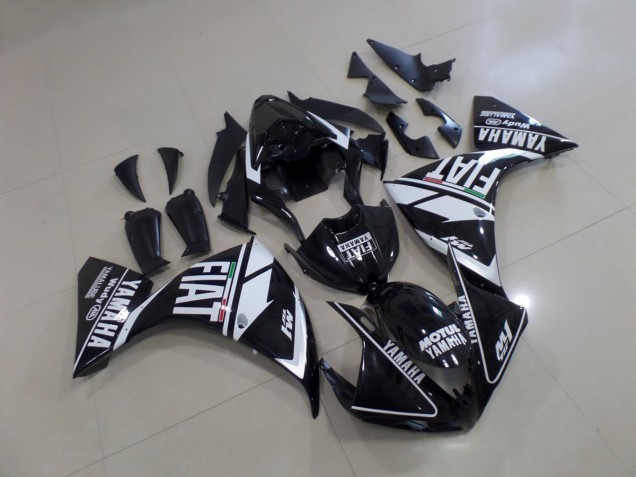 Moto Plástico R1 2009-2011 - Preto Branco Fiat