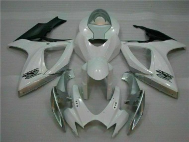 Moto Plásticos GSXR 600 / 750 K6 2006-2007 - Branco Prata