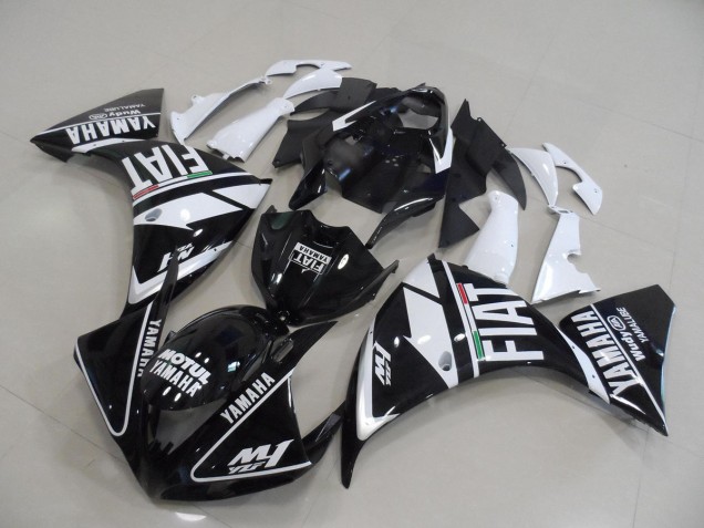 Moto Plásticos R1 2009-2011 - Preto Branco Fiat